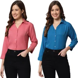 Women Regular Fit Solid Casual Shirt-image-86