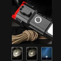 flostrain Rechargeable Multi Function LED Hammer Torch 4 hrs Torch Emergency Light image 3