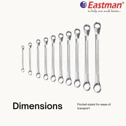 eastman E-2007 -101SD BI-Hexagonal Ring Spanner Shallow Offset CRV Double Sided Box End Wrench image 3