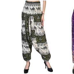 Printed Rayon Women Harem Pants-image-90