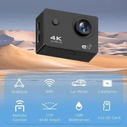 Veuno GoPro Action camera 4k Waterproof Action Camera 4k Vlogging GoPro Camera, Helmet Camera 4k Sports and Action Camera-image-17