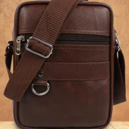 Brown Men Sling Bag Stylish Cross Body Sling bag for Office, Cash, Business Collection, Travelling-picture-16