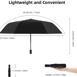 shoppoworld mbrella Automatic Open and Close Function with Sunscreen Classic Folding and Strong Water Resistant, Sun & UV Rays Protection Umbrella Umbrella image 2