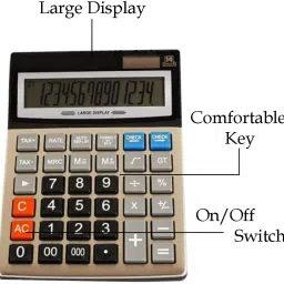 bghj New Version 14 Digits Extra Large Display Student & Office Work CT 912 ND Basic Calculator image 2