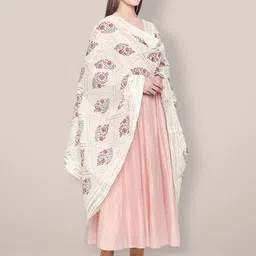 Dupatta Bazaar Printed Pure Cotton Block Print Dupatta with Gotta Patti image 5