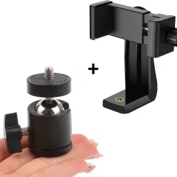 Blue Birds HeavyDuty 360 Degree Rotatable Smartphone Holder Vertical Bracket with Ball Head Tripod, Tripod Ball Head, Tripod Bracket, Tripod Clamp, Monopod-32