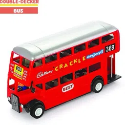 DOUBLE-DECKER BUS Miniature Pull Back Bus with Doors Openable-33