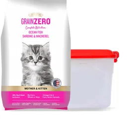 Grain Zero With Container Ocean Fish Sardine and Mackeral 1 kg Dry Young Cat Food-image-26