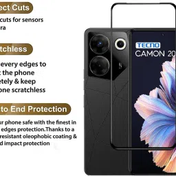 EITANSHA CREATION Edge To Edge Tempered Glass for Tecno Camon 20 Pro image 2