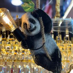 Sangam Panda Bear Decor Hanging Ceiling Lamp | E27 LED Bulb with Leaf Included I Pendants Ceiling Lamp-image-60