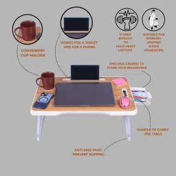 wifty Portable & Foldable Study Table for Kids | Work from Home Table | Sturdy Design Wood Portable Laptop Table image 3