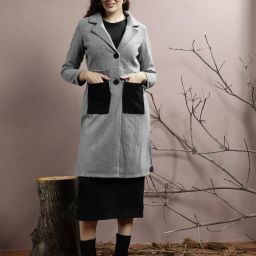 Wool Solid Coat For Women-image-53