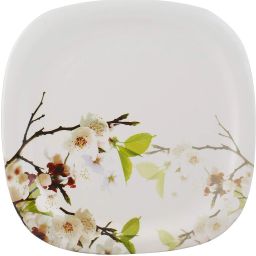 Unbreakable Square Floral Printed Full Size (11 Inches) Dinner Plates (Pack of 4 Plates) Half Plate-12