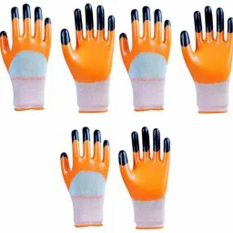 Multipurpose Heavy-Duty Reusable Washable Coated Work Safety Hand Gloves Nitrile, NylonSafety Gloves-image-43