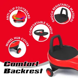 pandaoriginals Musical Front Lights with Backrest Superior Quality Smooth Wheels Rideons & Wagons Non Battery Operated Ride On image 5