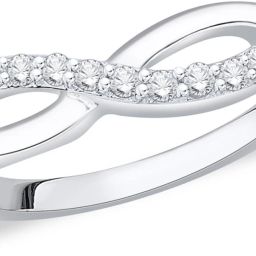 Infinity Sterling Silver Rhodium Plated Ring-image-66