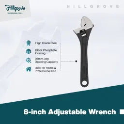 hillgrove HGCM7M1 9Pcs Hex Allen Key Kit with 8"Inch Adjustable Wrench for Bicycle/Guitar Allen Key Set image 2