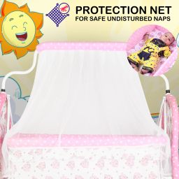 crew4 Cradle for kids cradle for baby boy and girl Cradle With Swing & Mosquito Net image 3