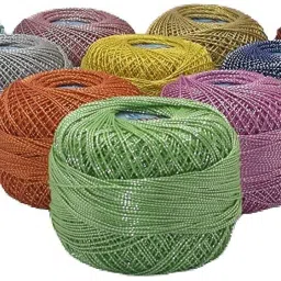 Premium Metallic Crochet Mercerised Cotton Shining Thread(Pack of 10 Balls)-27