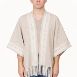 life and style Men 3/4th Sleeve White Shrug-picture-29