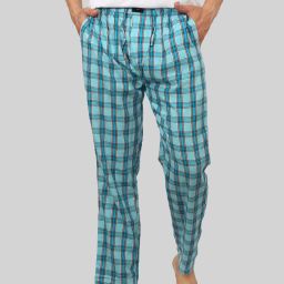 Baby Blue soft and super comfortable checkered pajamas for men Men Pyjama-image-80