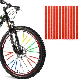 Red 12 pcs Spoke Wheel Reflectors Bicycle, 7.5 x 0.5cm Bicycle Spokes Sticks Krypton Wheel Reflectors-12