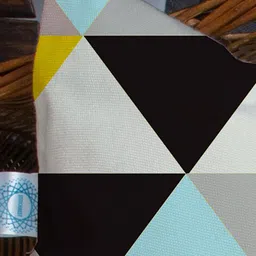 STITCHNEST Set of 2 Yellow & White Geometric Rectangle Cushion Covers image 4