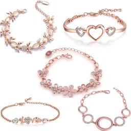 om jewells Alloy Crystal Gold-plated Bracelet Set-picture-16