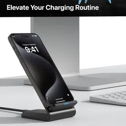 dr. vaku Vaku Luxos Unity II 15W Wireless Charging Stand for iOS, Android (Qi Certified, Dual Viewing Angles, Black) image 4