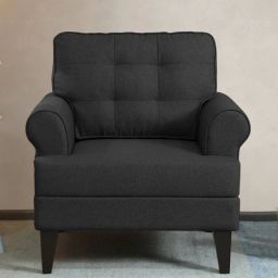 woodsworth from pepperfry Serena Chenille Fabric 1 Seater Sofa in Grey Colour-picture-40