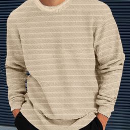 Men Solid Round Neck Polyester Beige T-Shirt-image-54