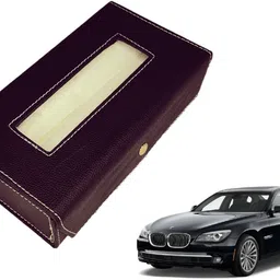 mockhe Basic-Black Tissue Box Leatherette-3 Vehicle Tissue Dispenser-picture-13