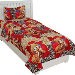 160 TC Polycotton, Microfiber, Cotton Blend Single 3D Printed Flat Bedsheet-image-82