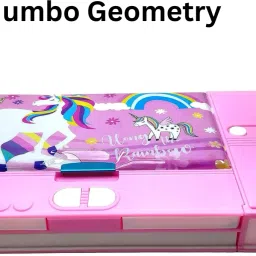 1 Pcs Calculator Geometry, Unicorn Jumbo Double Sided Geometry Box for Kids Geometry Box-16