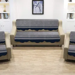 Cotton Floral 3+1+1 Seater Sofa Cover-picture-10