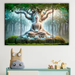 Buddha Meditating Under the Tree Painting Digital Reprint 12 inch x 18 inch Painting-image-10