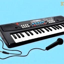 X48 Keys Piano Toy with Microphone, USB Power Cable & Sound Recording Best Birthday Gift for Boys and Girls Musical Instruments Analog Digital Piano-image-53