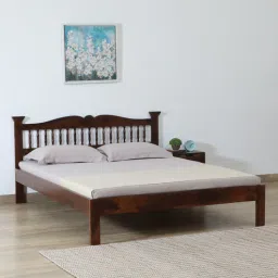 mudramark from pepperfry Uttara Sheesham Wood Queen Size Bed In Scratch Resistant Provincial Teak Finish-picture-7