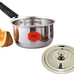 Stainless Steel Milk Pan/Saucepan/Tea Pan with Lid ,1 Liter, Silver Sauce Pan 16 cm diameter with Lid 1 L capacity-image-44