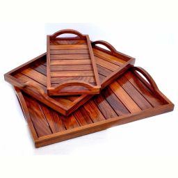 Wooden Serving Tray set of 3 Tray-6