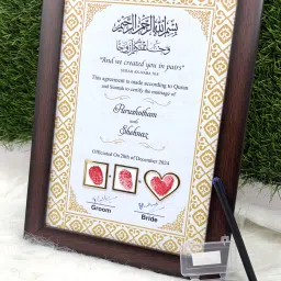 Nikah Certificate | 34 CM *24 CM | Couple Thumb Print | Customized Text-image-30