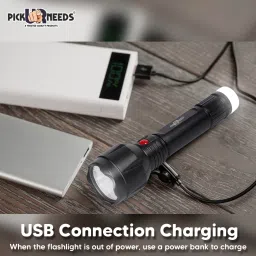 make ur wish Dual Mode Emergency Rechargeable Flashlight Hand Torch With Lithium Battery Torch image 4