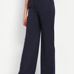 broadstar Women Loose Fit Blue Viscose Rayon Trousers-picture-9