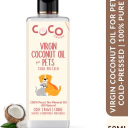 Virgin Coconut oil for Cats, Dogs, Puppy | Cold-Pressed, Edible, & Hair Massage 50 ml Pet Coat Cleanser-12
