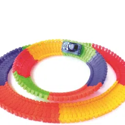 t n m Magic Race Bend Flex and Glow Rail Tracks Toy car for Kids image 2