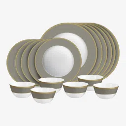 Pack of 18 Opalware Solitaire Series Moonstone | Extra Strong | Light Weight | Dishwasher Safe | Dinner Set-image-19
