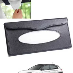 Black Leatherite Rectangle Shape Fancy Design Tissue Dispencer For Car-79 Vehicle Tissue Dispenser-image-71
