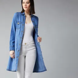 Women Relaxed Fit Fit Solid Spread Collar Casual Shirt-image-3