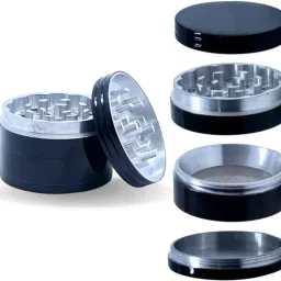 Metal Herb Crusher with Honey Dust Filter Size 42mm 4 Parts Magnetic Hand Muller Grinder-image-49