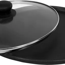Cast Iron Dosa Tawa 12 Inch with Lid Tawa 31.75 cm diameter with Lid-16